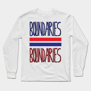 Boundaries, Red and Blue Boundaries Separated By Blue and Red Lines, Funny, Cute Design Long Sleeve T-Shirt